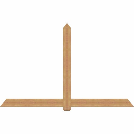 Ekena Millwork Eugene Smooth Timber Gable Bracket, Western Red Cedar, 96"W x 60"H x 3 1/2"D x 5 1/2"F, 15/12 Pitch GBW096X60X0406EUG00SWR